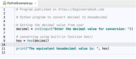 Python Program To Convert Decimal To Hexadecimal