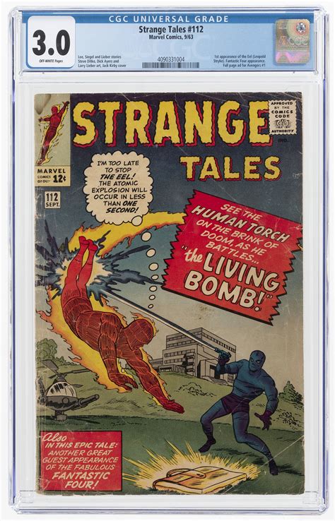 Hakes Strange Tales 112 September 1963 Cgc 30 Goodvg First Eel