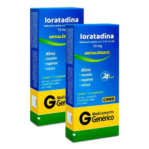 Gestante Pode Tomar Loratadina - Kit 2 Loratadina 10mg Cimed Genérico com 12 Comprimidos - Drogaria Araujo