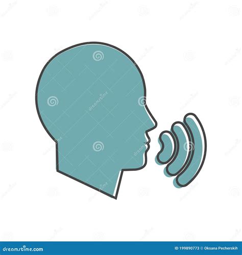 Vector Icon Voice Command, Man Talking. Sound Voice Cartoon Style on ...