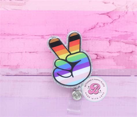 Pride Peace Badge Reel Pride Badge Holder Rainbow Peace Badge Reel