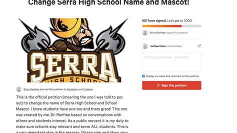 Campaign to 'rebrand' Serra High School name, mascot