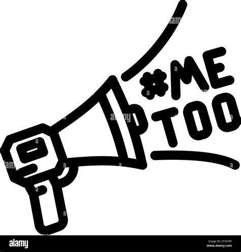 Metoo Movement Feminism Woman Line Icon Vector Illustration Stock