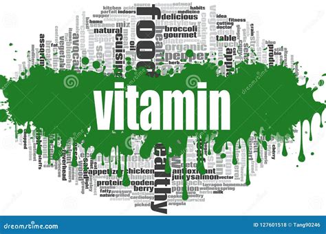 Nube De La Palabra De La Vitamina Stock De Ilustración Ilustración De