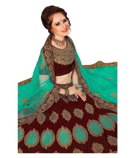 Pragati Fashion Hub Green,Brown Art Silk A-line Semi Stitched Lehenga - Buy Pragati Fashion Hub ...