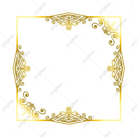 Borde De Estilo Degradado Dorado Cuadrado Png Borde Cuadrado Borde