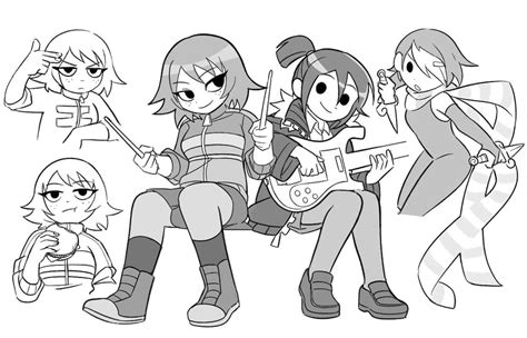 Kim Pine And Knives Chau Scott Pilgrim And 1 More Drawn By Hone