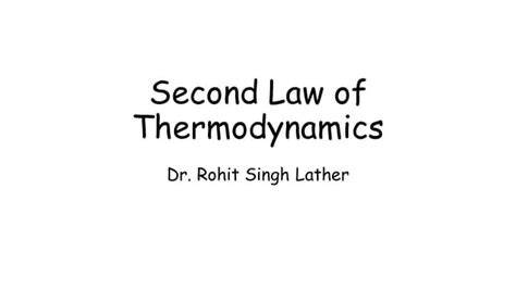 Thermodynamic Chapter 4 Second Law Of Thermodynamics