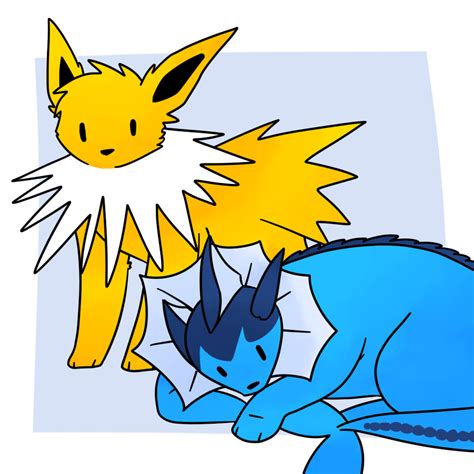 Vaporeon and Jolteon by LexisSketches on DeviantArt