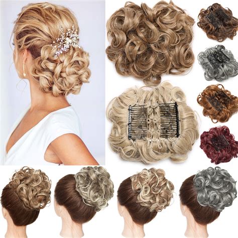 The Best Fake Hair Bun November Messy Bun Hair Piece Wavy Curly