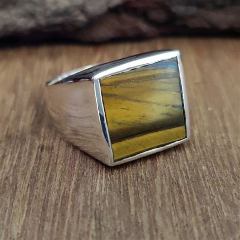 Mens Tiger Eye Ring Etsy