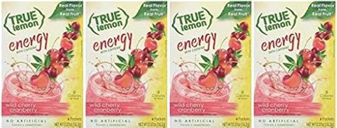 True Lemon Energy Drinks Wild Cherry Cranberry 4 Boxes