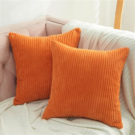 Volcanics Corduroy Cushion Covers Pack Of 2 Decorative Square Throw