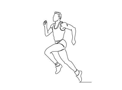 Premium Vector | Running boy single line art drawing continues line ...