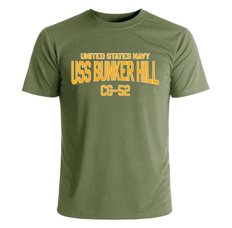 Uss Bunker Hill Cg 52 T Shirt Active Service Us Navy Ship T Shirts