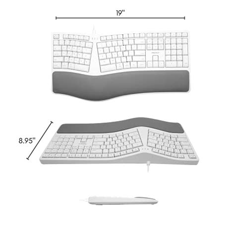 Macally Ergonomic Mac Wired Keyboard With Wrist Rest Natural And Comfortable Ergonomic