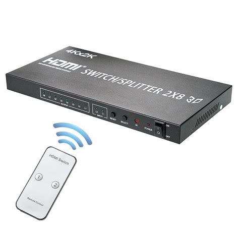 HDMI 2x8 Matrix Switch Splitter Converter Switcher With Remote Control