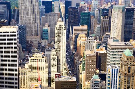 premium photo manhattan cityscape aerial view