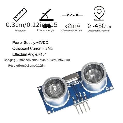 Ultrasonic Sensor Hc Sr04 Hcsr04 Ultrasonic Detector Range Temu