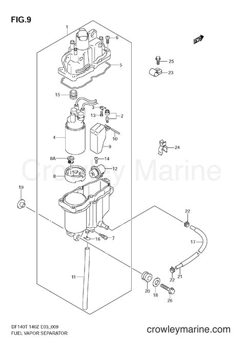 FUEL VAPOR SEPARATOR 2002 Four Stroke Outboard 140 DF140T Crowley