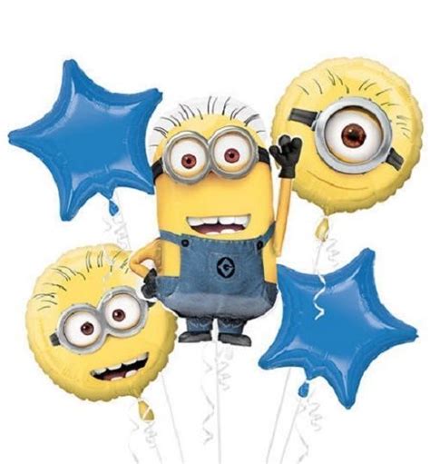 Despicable Me Minions Party Favor Birthday Bouquet Balloons Minion