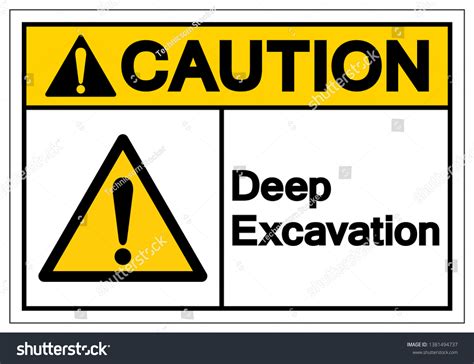 Caution Deep Excavation Symbol Sign Vector Stock Vector Royalty Free