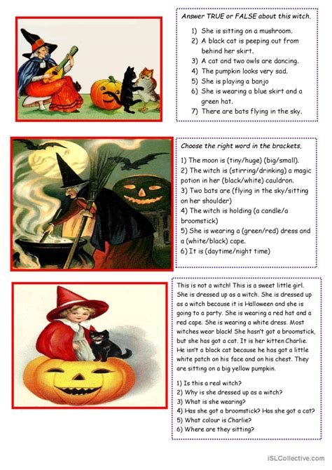 Halloween Witches Pictur… English Esl Worksheets Pdf And Doc