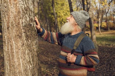 Old Man With Beard In Forest Stock Image Image Of Plant Activity