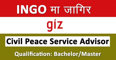 Civil Peace Service Advisor Job In Nepal Gesellschaft F R