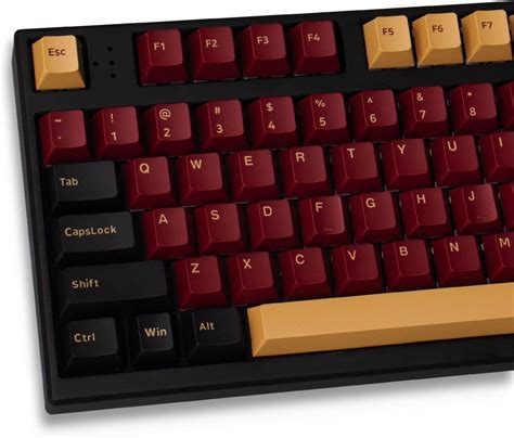 Red Samurai Keycaps Set Teclas Pbt Doubleshot Keycaps Teclado