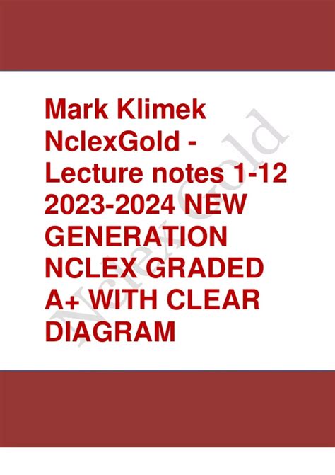 Summary Mark Klimek Nclexgold Lecture Notes New Generation Nclex