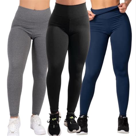 Kit 3 Calça Legging Suplex Academia Leg Levanta Bumbum Escorrega o Preço