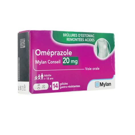 Viatris Oméprazole 20 Mg Brûlures D Estomac Et Reflux Gastriques