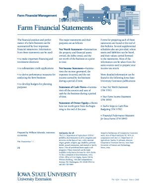 Fillable Online Msu Farm Financial Statements Instrucciones Para El