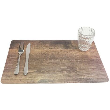 Set Tovagliette In Plastica Double Face Wood