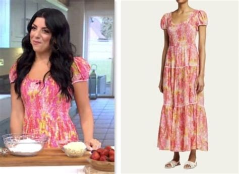 Good Morning America July 2023 Danielle Sepsys Pink Printed Smocked Maxi Dress Shop Your Tv