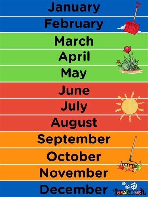 Free Printable Months Of The Year Calendar Neatlings