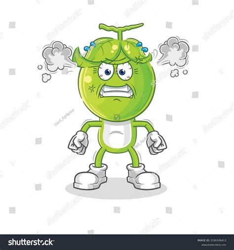 Pea Head Very Angry Mascot Cartoon Stock Vector Royalty Free 2190106413 Shutterstock