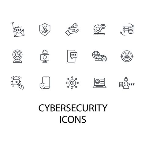 Cybersecurity Icons Set Cybersecurity Pack Symbol Vector Elements For