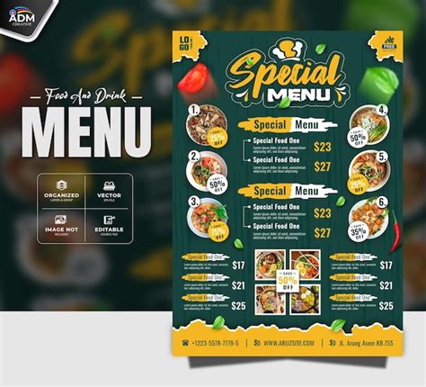 Premium Vector Beautiful Food Menu Design Template