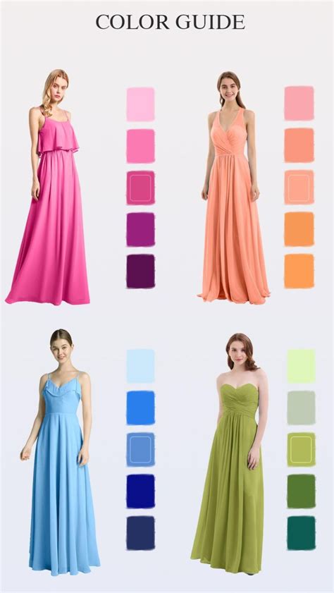 2021 Trendy Bridesmaid Dress Color Recommendation Chic Chiffon