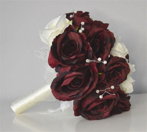 Silk Rose And Pearl Wedding Bouquets The Brides Bouquet Uk