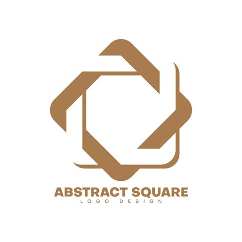 abstract square logo design template in brown color. vector ...