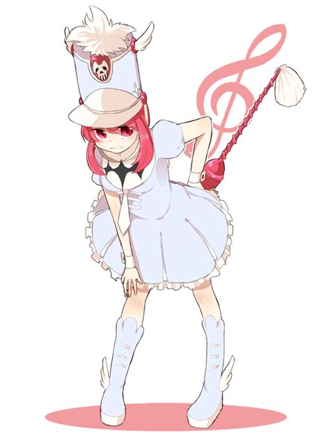 Safebooru Baton Hat Jakuzure Nonon Kill La Kill Kokumosu Necktie Pink Eyes Pink Hair Smile