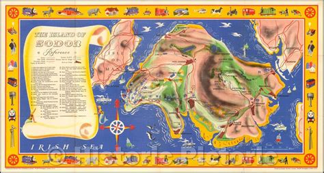 Buy Historic Map - Railway Map of The Island of Sodor. Where Thomas The ...