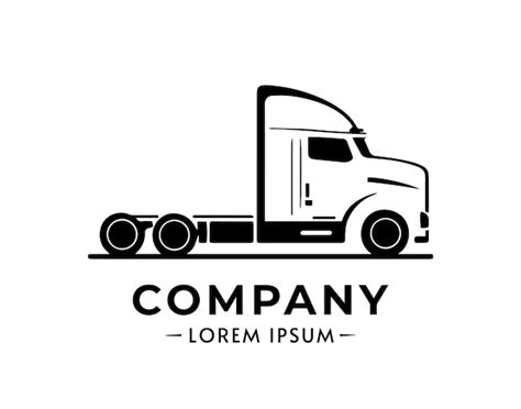 Logo Avec Camion Sur Fond Blanc Isolé Vecteur Logo Camion Monochrome