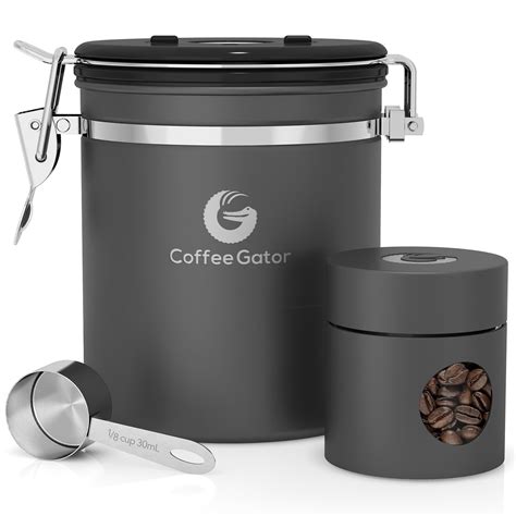 Buy Coffee Gator Stainless Steel Canister Medium 16oz Gray Coffee