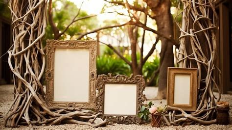 Premium AI Image | rustic frames frame the wedding details or couples