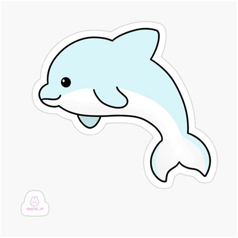 Dolphin cute sticker cute animal stickers kawaii stickers ocean animal ...