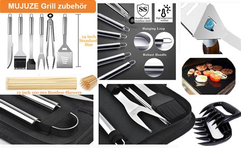 MUJUZE Ustensiles Barbecue Kit Accessoire Barbecue Set Barbecue